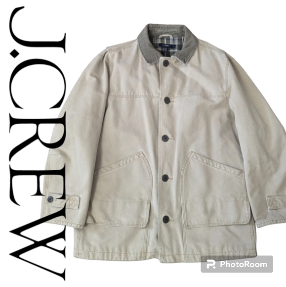 J. Crew Other - VTG J.Crew Heavy Duty Flannel Lined Tan Chore Barn Utility Coat Men's Large